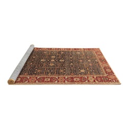 Sideview of Machine Washable Oriental Brown Industrial Rug, wshurb1968brn