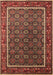 Machine Washable Oriental Brown Industrial Rug, wshurb1969brn