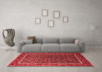 Machine Washable Oriental Red Industrial Rug, wshurb1969red