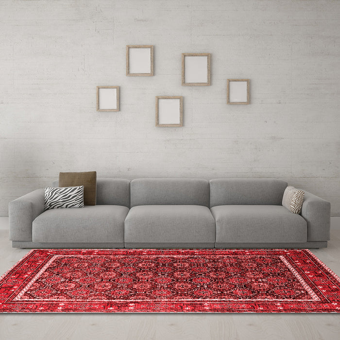 Industrial Red Washable Rugs
