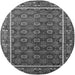 Round Oriental Gray Industrial Rug, urb1969gry