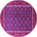 Round Oriental Pink Industrial Rug, urb1969pnk