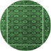 Round Oriental Emerald Green Industrial Rug, urb1969emgrn