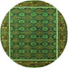 Round Oriental Green Industrial Rug, urb1969grn