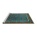 Sideview of Machine Washable Oriental Turquoise Industrial Area Rugs, wshurb1969turq