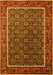 Machine Washable Oriental Yellow Industrial Rug, wshurb1969yw