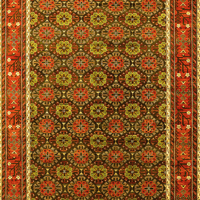 Machine Washable Oriental Yellow Industrial Rug, wshurb1969yw