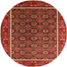 Round Oriental Orange Industrial Rug, urb1969org