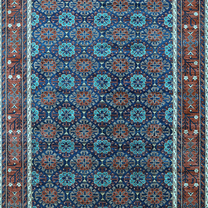 Machine Washable Oriental Light Blue Industrial Rug, wshurb1969lblu