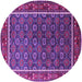 Round Oriental Purple Industrial Rug, urb1969pur