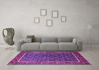 Machine Washable Oriental Purple Industrial Rug, wshurb1969pur