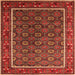 Square Oriental Orange Industrial Rug, urb1969org