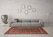 Machine Washable Oriental Brown Industrial Rug in a Living Room,, wshurb1969brn