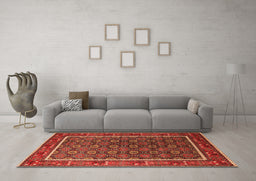 Machine Washable Oriental Orange Industrial Area Rugs in a Living Room, wshurb1969org