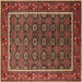 Square Oriental Brown Industrial Rug, urb1969brn