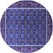 Round Oriental Blue Industrial Rug, urb1969blu