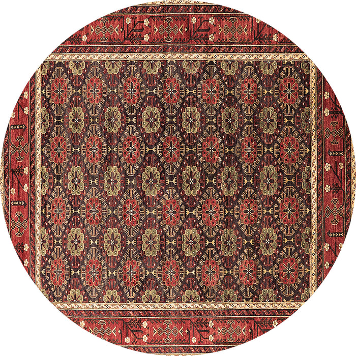 Round Oriental Brown Industrial Rug, urb1969brn