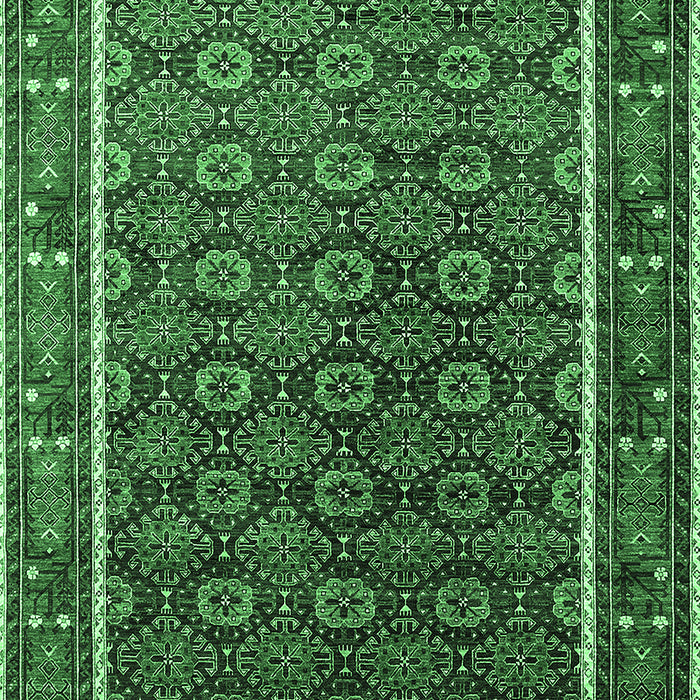 Machine Washable Oriental Emerald Green Industrial Area Rugs, wshurb1969emgrn