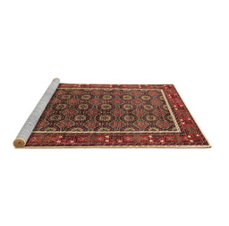 Sideview of Machine Washable Oriental Brown Industrial Rug, wshurb1969brn