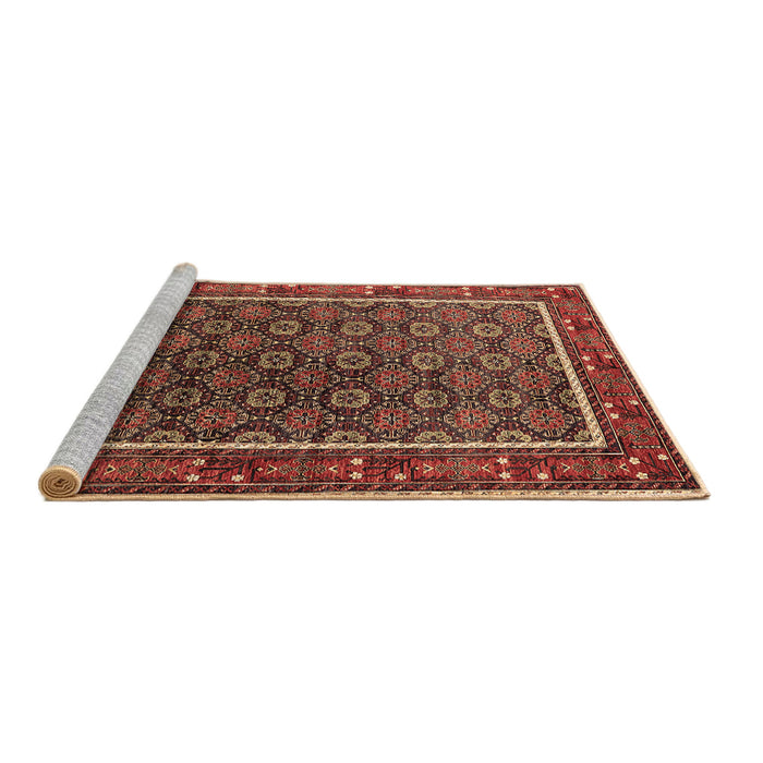 Sideview of Machine Washable Oriental Brown Industrial Rug, wshurb1969brn