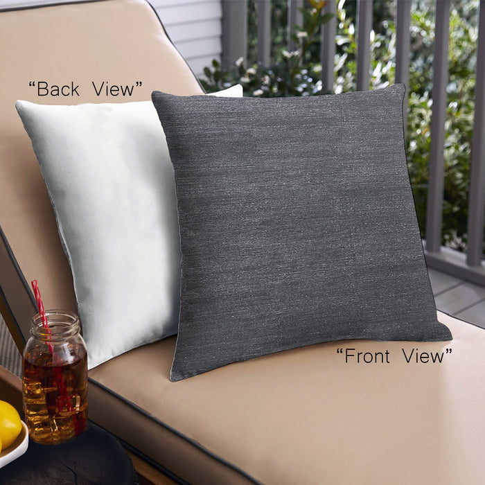 Front View of Mid-Century Modern Urban Square Carbon Gray Throw Pillow, 18 inch by 18 inch, pwurb196