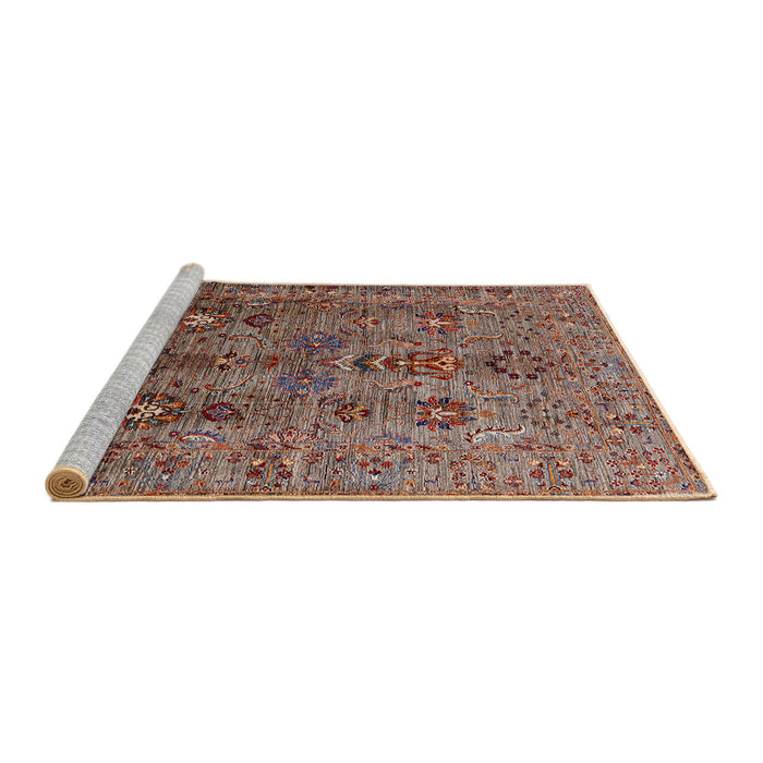 Sideview of Machine Washable Industrial Modern Red Brown Rug, wshurb1970