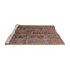 Sideview of Machine Washable Industrial Modern Red Brown Rug, wshurb1970