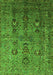 Machine Washable Oriental Green Industrial Area Rugs, wshurb1970grn