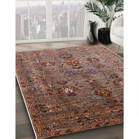 Mid-Century Modern Red Brown Oriental Rug, urb1970