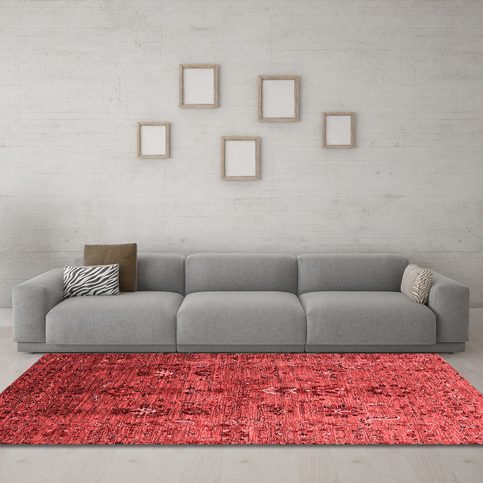 Industrial Red Washable Rugs