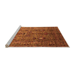 Sideview of Machine Washable Oriental Orange Industrial Area Rugs, wshurb1970org