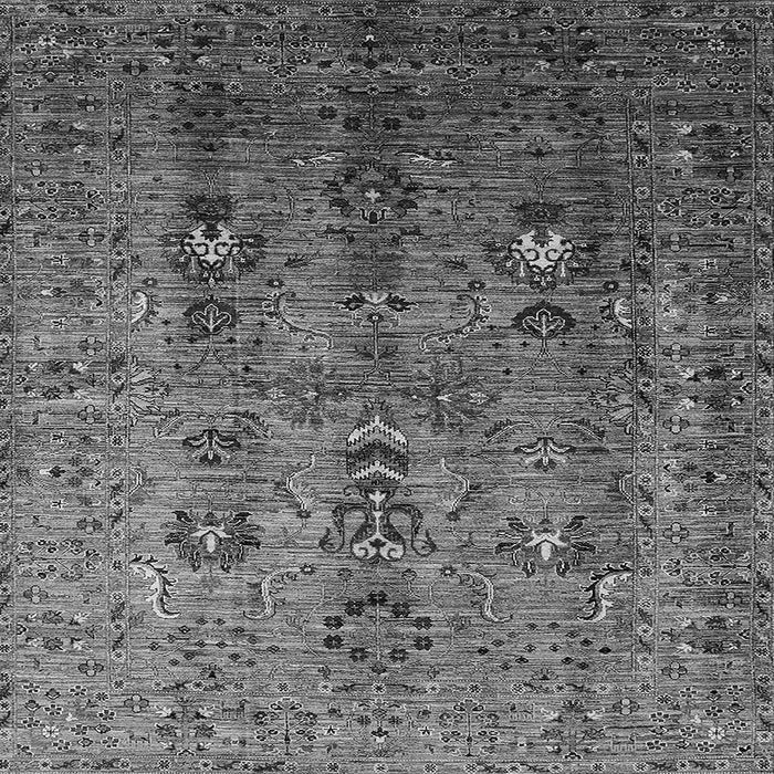 Square Machine Washable Oriental Gray Industrial Rug, wshurb1970gry