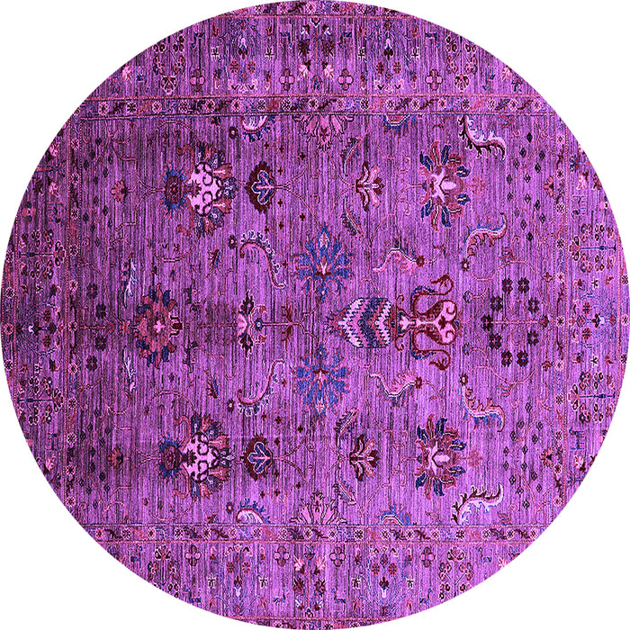 Round Oriental Purple Industrial Rug, urb1970pur