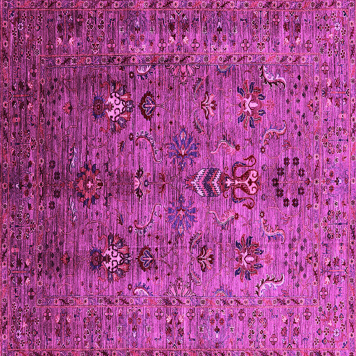 Square Machine Washable Oriental Pink Industrial Rug, wshurb1970pnk
