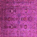 Square Machine Washable Oriental Pink Industrial Rug, wshurb1970pnk