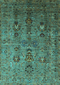 Oriental Turquoise Industrial Rug, urb1970turq