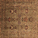 Square Machine Washable Oriental Brown Industrial Rug, wshurb1970brn