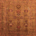 Square Machine Washable Oriental Orange Industrial Area Rugs, wshurb1970org