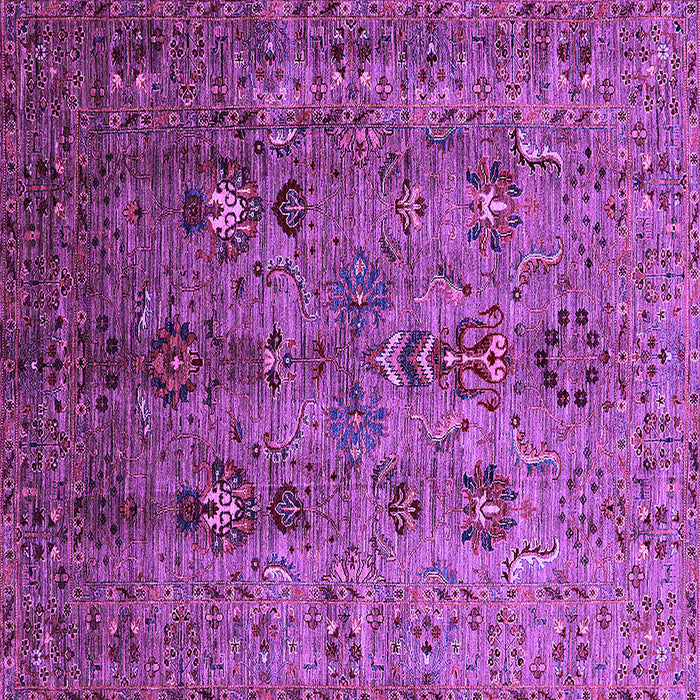 Square Machine Washable Oriental Purple Industrial Area Rugs, wshurb1970pur