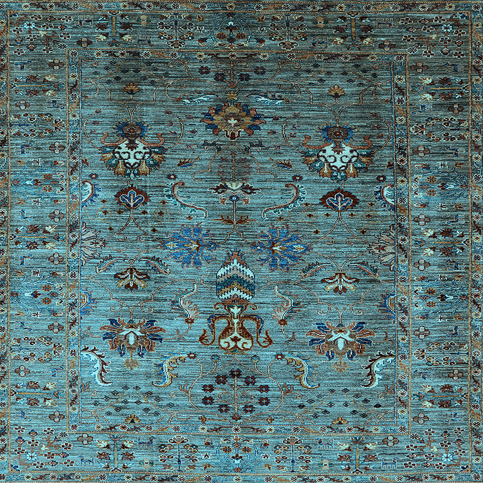 Square Oriental Light Blue Industrial Rug, urb1970lblu