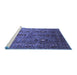 Sideview of Machine Washable Oriental Blue Industrial Rug, wshurb1970blu