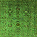 Square Machine Washable Oriental Green Industrial Area Rugs, wshurb1970grn