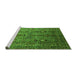 Sideview of Machine Washable Oriental Green Industrial Area Rugs, wshurb1970grn