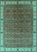 Machine Washable Oriental Turquoise Industrial Area Rugs, wshurb1971turq