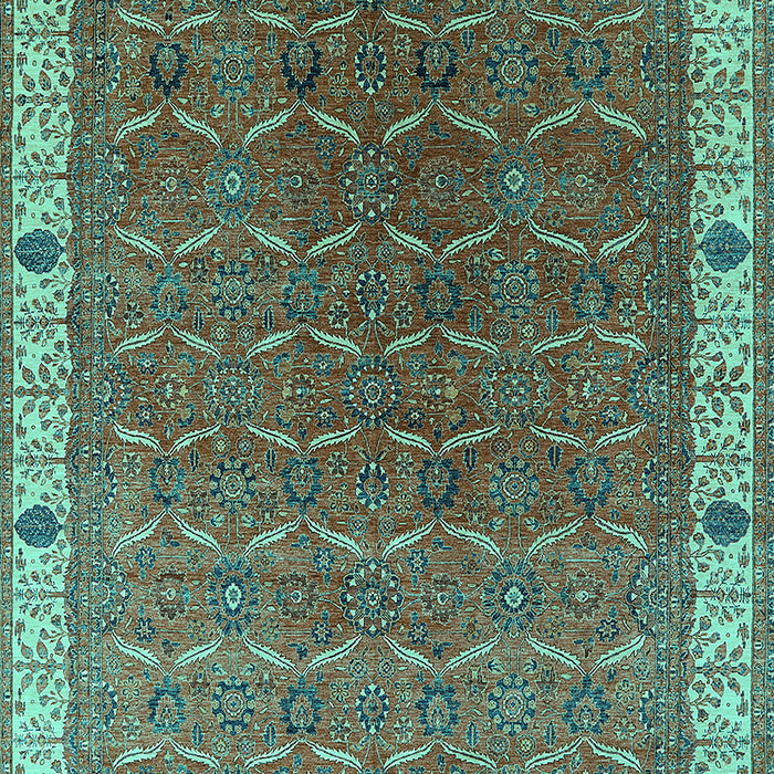Machine Washable Oriental Turquoise Industrial Area Rugs, wshurb1971turq