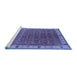 Sideview of Machine Washable Oriental Blue Industrial Rug, wshurb1971blu