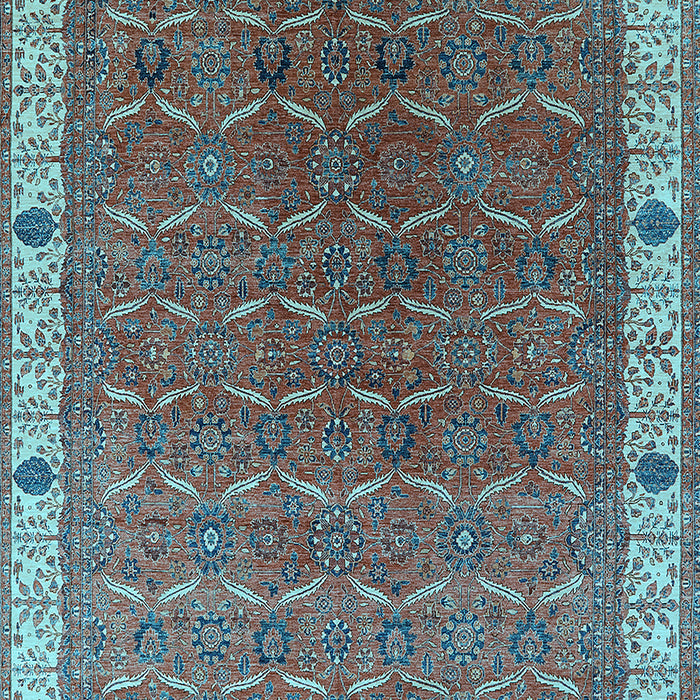 Machine Washable Oriental Light Blue Industrial Rug, wshurb1971lblu