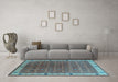 Machine Washable Oriental Light Blue Industrial Rug in a Living Room, wshurb1971lblu