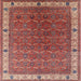 Square Mid-Century Modern Red Oriental Rug, urb1971