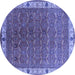 Round Oriental Blue Industrial Rug, urb1971blu